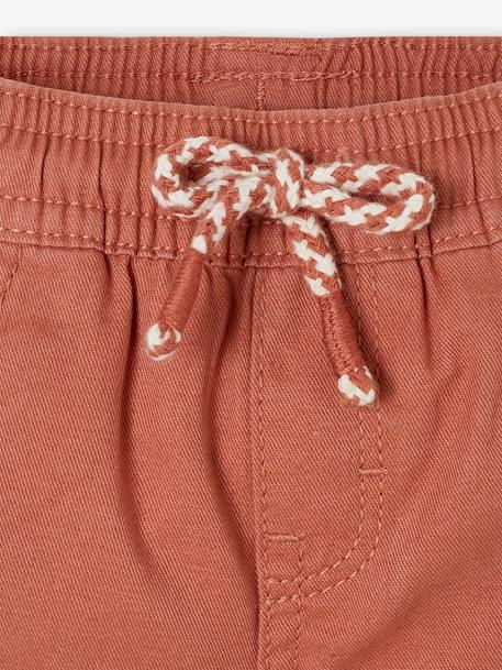 Twill Shorts with Elasticated Waistband, for Baby Boys cappuccino+terracotta 