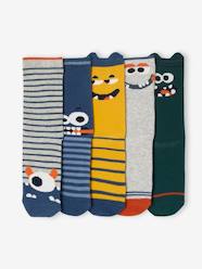 Boys-Pack of 5 Pairs of "Monster" Socks for Boys