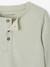 Pack of 2 Long-Sleeved Grandad-Style T-Shirts for Babies, Basics grey green 