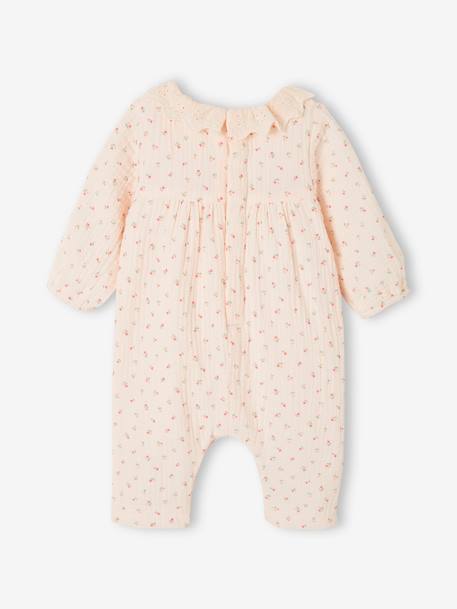 Jumpsuit for Baby, in Cotton Gauze pale pink 