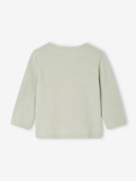 Pack of 2 Long-Sleeved Grandad-Style T-Shirts for Babies, Basics grey green 