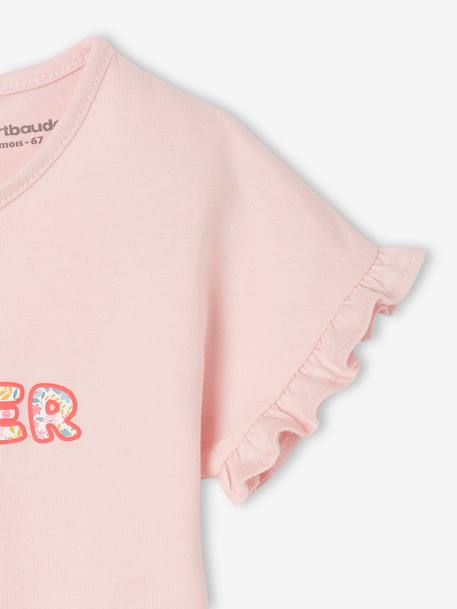 Organic Cotton T-Shirt with Message, for Babies pale pink 