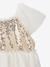 Short Sleeve Dress with Button-Up & Sequins at the Back white 