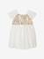 Short Sleeve Dress with Button-Up & Sequins at the Back white 