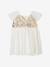 Short Sleeve Dress with Button-Up & Sequins at the Back white 
