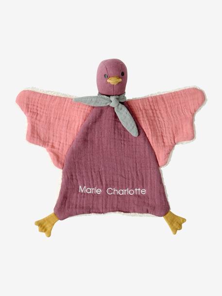 Bag with Comforter Bird in Dual Fabric rose 