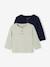 Pack of 2 Long-Sleeved Grandad-Style T-Shirts for Babies, Basics grey green 