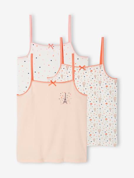 Pack of 3 Fancy Vests for Girls pale pink 