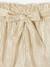Lamé shorts with pleated effect for girls gold 