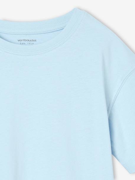Pack of 3 plain boys' t-shirts - BASICS olive+sky blue 