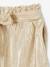 Lamé shorts with pleated effect for girls gold 