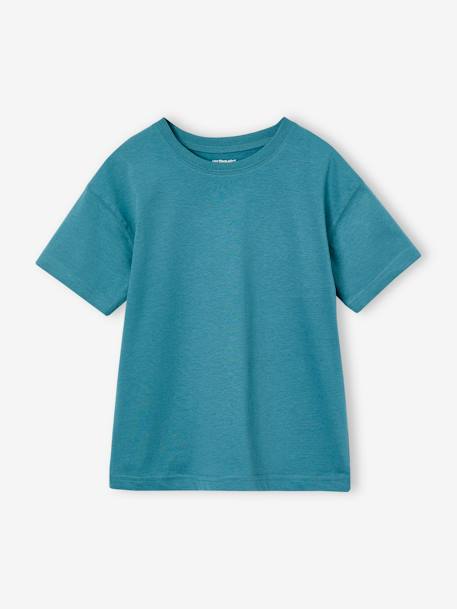 Pack of 3 plain boys' t-shirts - BASICS olive+sky blue 