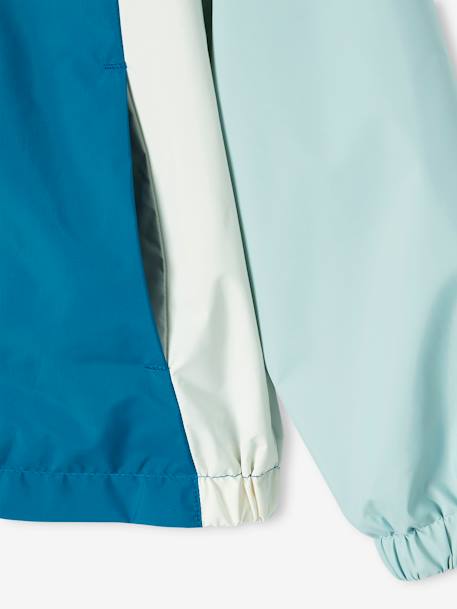 Colourblock windbreaker jacket for boys aqua green+medium blue 