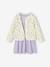 Printed Quilted Jacket & Dress Set for Girls rose+violet 