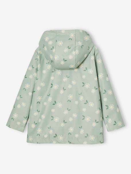 Printed hooded raincoat for girls green+grey green+multicoloured+navy blue+vanilla 