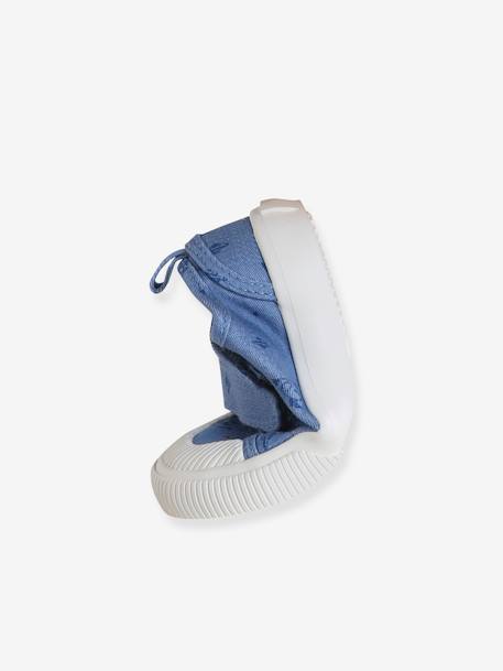 Hook-&-Loop Trainers in Printed Canvas, for Babies chambray blue 