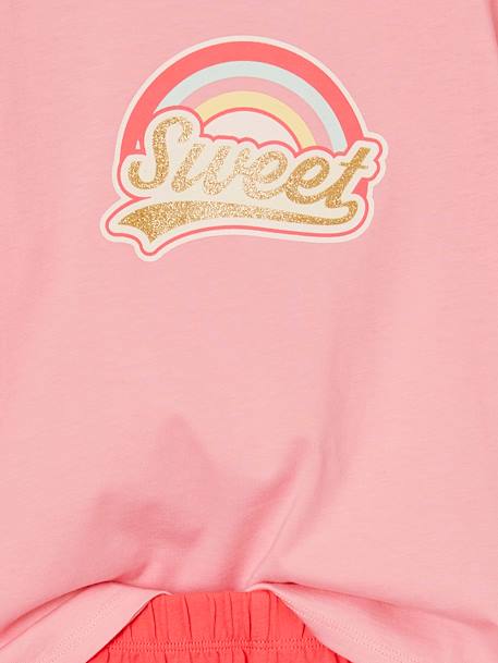 Pack of 2 Pyjamas, 1 Rainbow + 1 Pink Flamingo, for Girls turquoise 