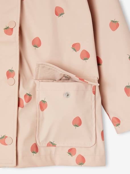 Printed hooded raincoat for girls green+grey green+multicoloured+navy blue+pale pink+vanilla 