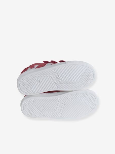 Leather Hook-&-Loop Trainers for Children raspberry pink+white 