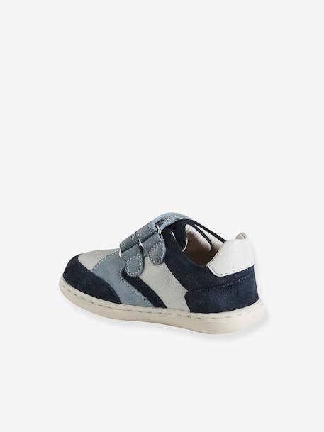 Soft Leather Hook-&-Loop Trainers for Babies, Designed for First Steps set blue 