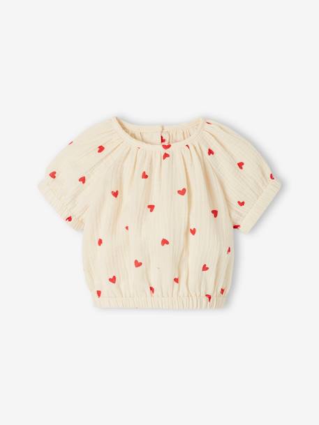 Printed baby blouse grey green+vanilla 