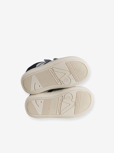 Soft Leather Hook-&-Loop Trainers for Babies, Designed for First Steps set blue 