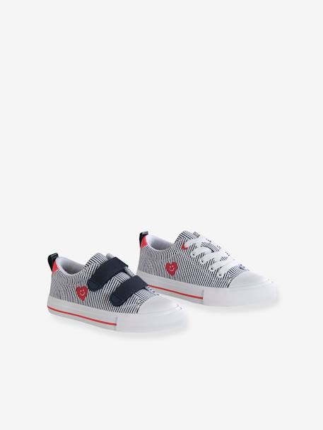Striped Trainers with Laces & Zip, for Children striped blue 