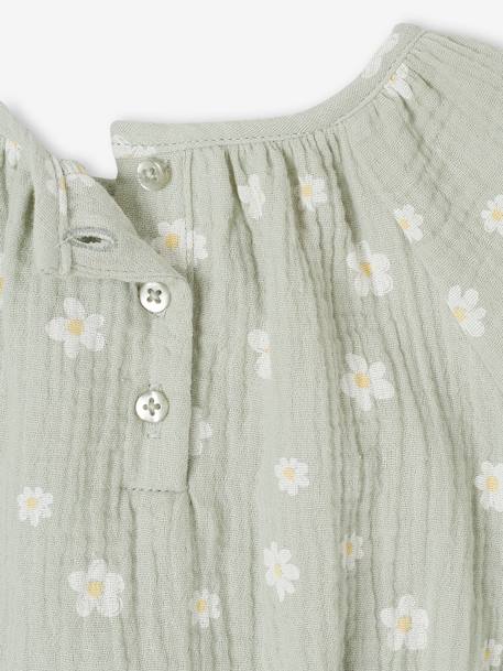 Printed baby blouse grey green+vanilla 