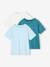Pack of 3 plain boys' t-shirts - BASICS olive+sky blue 