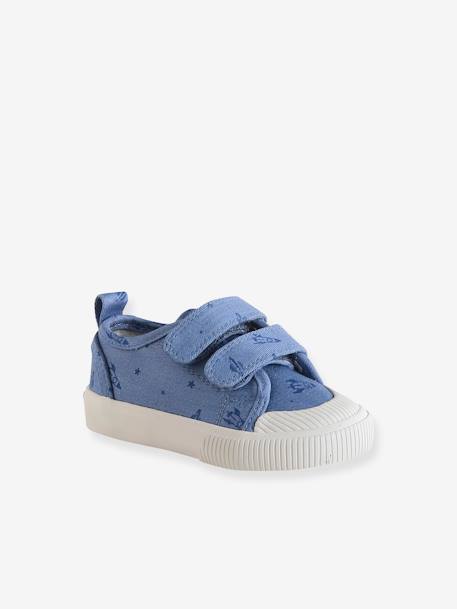 Hook-&-Loop Trainers in Printed Canvas, for Babies chambray blue 