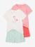 Pack of 2 Pyjamas, 1 Rainbow + 1 Pink Flamingo, for Girls turquoise 