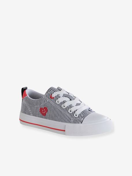 Striped Trainers with Laces & Zip, for Children striped blue 