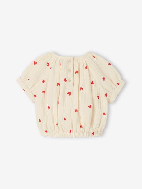 Printed baby blouse grey green+vanilla 