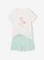 Pack of 2 Pyjamas, 1 Rainbow + 1 Pink Flamingo, for Girls turquoise 