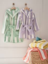-Striped Bath Robe for Adults, TRANSAT, Family Capsule Collection, with Recycled Cotton