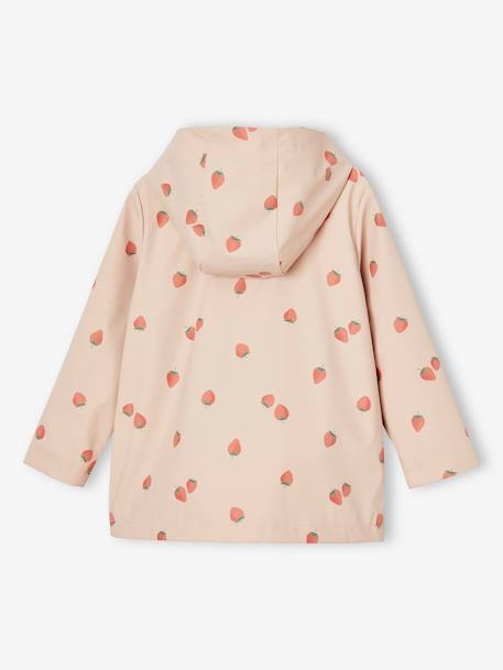 Printed hooded raincoat for girls green+grey green+multicoloured+navy blue+pale pink+vanilla 