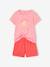 Pack of 2 Pyjamas, 1 Rainbow + 1 Pink Flamingo, for Girls turquoise 