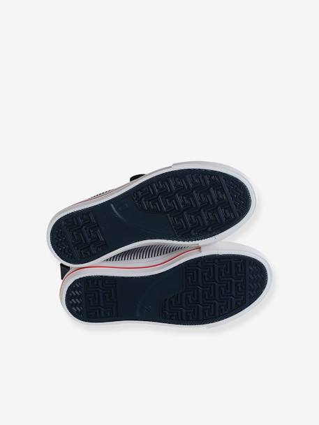 Striped Trainers with Hook-&-Loop Straps for Children, Designed for Autonomy striped blue 