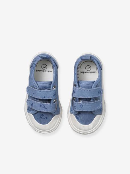 Hook-&-Loop Trainers in Printed Canvas, for Babies chambray blue 