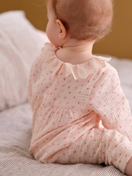 Jumpsuit for Baby, in Cotton Gauze pale pink 