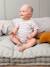 Honeycomb sleepsuit set, T-shirt and shorts ecru 