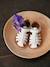 Leather Sandals with Closed Toe & Hook-&-Loop Fastening set pink+white 
