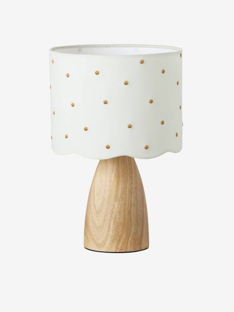 Bedside lamp with embroidered polka dots ecru 