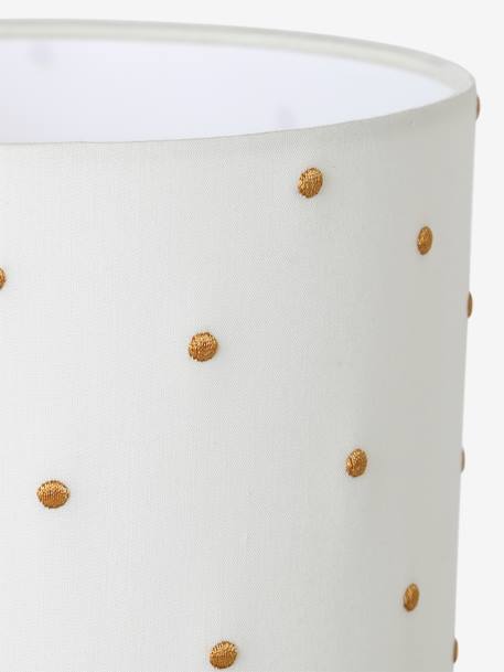 Bedside lamp with embroidered polka dots ecru 