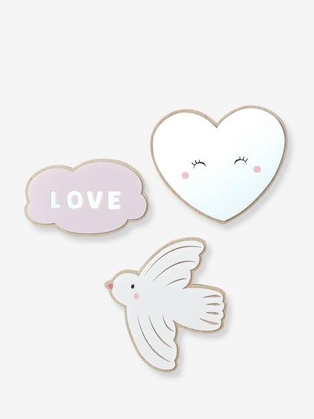 Set of 3 wall decorations beige 