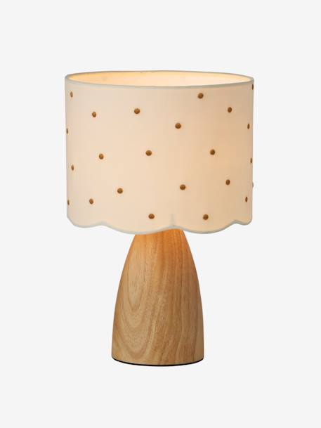 Bedside lamp with embroidered polka dots ecru 