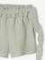 Cotton gauze shorts with a fancy belt for girls sage green 