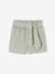 Cotton gauze shorts with a fancy belt for girls sage green 