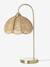 Rattan flower table lamp with brass base gold 