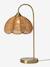 Rattan flower table lamp with brass base gold 